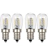 Lixada LED mini koelkast licht koelkast lamp E12 gloeilamp socket houder SMD3014 (wit, 4 stuks)