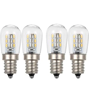 Lixada LED mini koelkast licht koelkast lamp E12 gloeilamp socket houder SMD3014 (wit, 4 stuks)