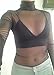 FAROOT Women Sexy Mesh Sheer See Through Long Sleeve Tops Tee Blouse (US 2-4, Black)