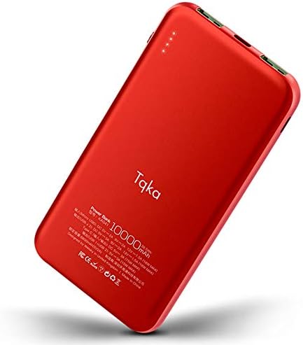 Tqka USB C Power Bank Quick Charge 3.0, 10000mAh Portable Charger QC3.0, Type C Input & Output External Battery with Aluminum Shell for Nintendo Switch, iPhone, MacBook, Samsung and More - Red