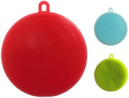 Silicone Dish Sponge | Better Cleaning Dishwashing Mildew-Free | Best Quality | Washing Scrubber | Household Cleaning Sponges | Antibacterial Mildew-Free (Red)