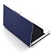 Rerii Business Card Holder Leather Surface Stainless Steel Business Card Case Name Card Holder (Embossing - Blue)