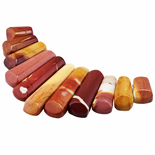 TUMBEELLUWA Craft Beads for Jewelry Making,Top Drilled Stone Loose Beads,11Pcs/Set, Mookaite - Thumbnail 3