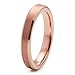 3mm Matte Finish Tungsten Carbide Ring Rose Gold Plated Wedding Band Beveled Edge