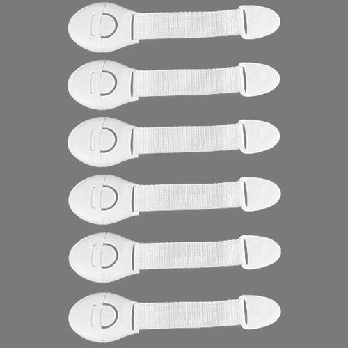 Lot de 6 fermoirs serrure sécurité enfant pour portes de placards et tiroirs