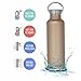 MIRA Alpine Stainless Steel Vacuum Insulated Water Bottle with 2 Lids - Keeps Water Cold for 24 Hours, Hot for 12 Hours - Hydro Bottle BPA-Free Cap, 25 oz (750 ml) - Champagne