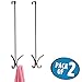 mDesign Easy Reach Over-The-Door Quad Hook for Jackets, Robes, Towels, 24