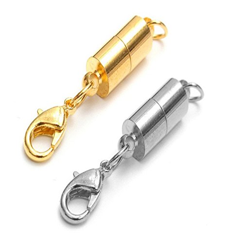 Dsmile 24 Pcs Gold Color and Silver Color Magnetic Lobster Clasps for Jewelry Necklace Bracelet
