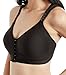 YIANNA Womens Post-Surgery Front Closure Brassiere Sports Bra, YA83288-Black-S