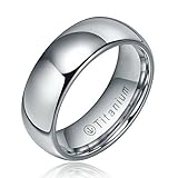 6mm Mens Comfort Fit Titanium Plain Wedding Band (Available Ring Sizes 7-13)