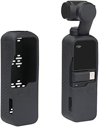 Ailsan Silicone Protective Case Cover Heat Dissipation with Lanyard for DJI OSMO Pocket Handheld Gimbal Camera Anti-Shock Dust Proof Sleeve Accessories (Black)