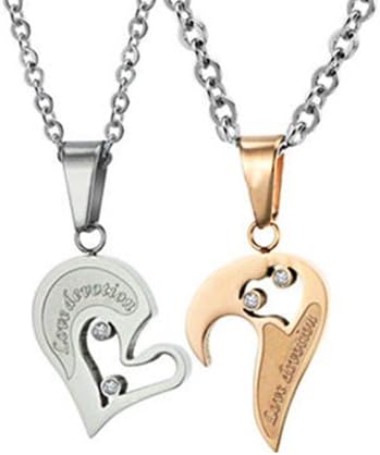 U2U Jewelry Couple Stainless Steel Necklace Set "Courage Dreams Come True" 0818 Pendants With 4 Chains