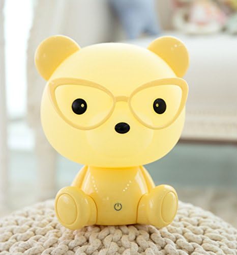 LED Bear Night Lamp Nightlight Table Lamp USB Rechargeable 3 Color (Yellow)