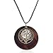 SIVITE Vintage Bronze Tree of Life with Wood Pendant Necklace Long Leather Chain Wooden Necklace for Women