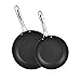 Cooks Standard 2 Piece Nonstick Hard Anodized Saute Skillet, Bl 9.5 and 11-Inch Fry Pan Set inch inch, Black