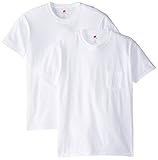 Hanes Men's Nano Premium Cotton Pocket T-Shirt Pack of 2, White, XX-Large