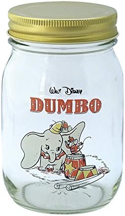 Walt Disney Glass Jar with Tin Plate Lid Maebata 23487 (Dumbo)