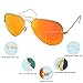 YuFalling Polarized Aviator Sunglasses for Men and Women (gold frame/orange-red lens, 58)