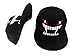 Quanhaigou Men's Black Snapback,Big Teeth Adjustable Baseball Hat 3D Embroidery Cartoon Caps