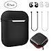 AirPods Case, Netspower AirPods Accessories with Silicone Airpods Protective Cover, 2 Pairs of Secure Ear Hooks, 2 Anti-lost Straps and 1 Headset Receiving Box Exquisite and Durable (Black)