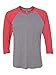 Next Level Unisex Triblend 3/4-Sleeve Raglan M VIN RED/ PR HTHR