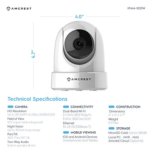 2 Amcrest+Security+Dual+Band+4+Megapixel+IP4M+1051W
