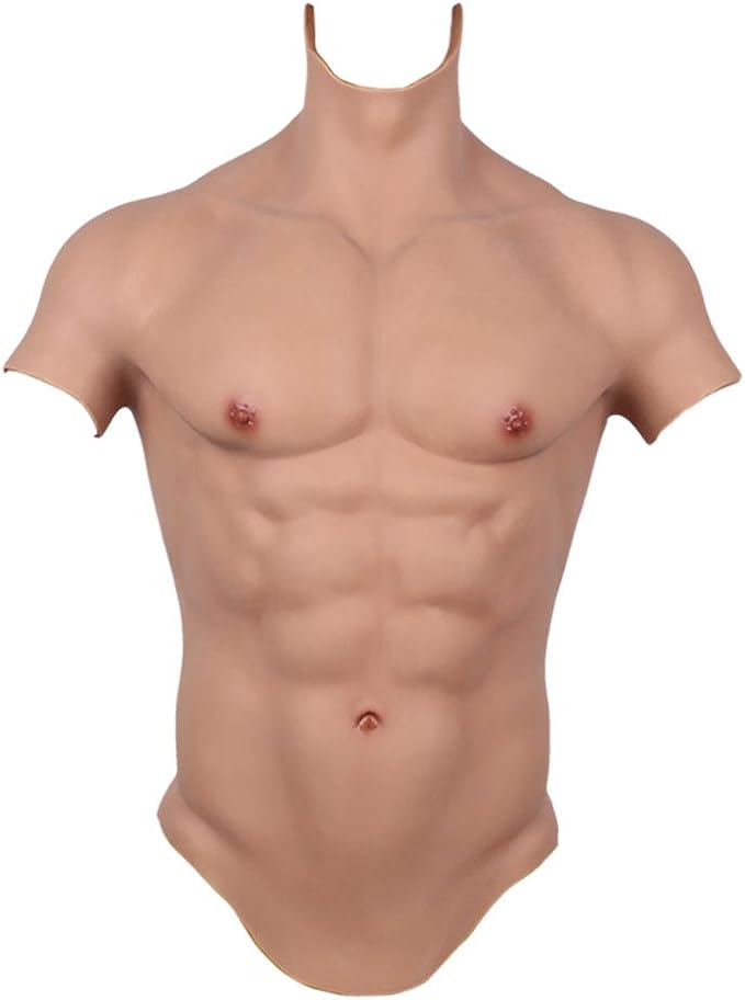 GOSHIMER Realistic Silicone Male Chest Muscle Half Body Suit Artificial