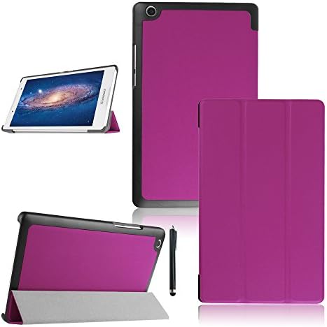 Lenovo Tab 2 A8 Case,Cooper GTV [Ultra Slim] [Lightweight] [Multi-Angle][Tri-fold Custer Texture]Cover Case for Lenovo Tab 2 A8-50/A8-50F 8 Inch Table [Sent Stylus Pen](Purple)