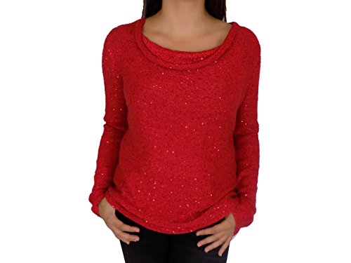INC Womens Knit Sequined Pullover Sweater Red M INC Womens Knit Sequined Pullover Sweater Red M