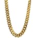TUOKAY 18K Faux Gold Flat Chain, 90s Fashion Hip Hop Chain for Women and Men, Dainty & Sparkling Faux Gold Chain Necklace. 24