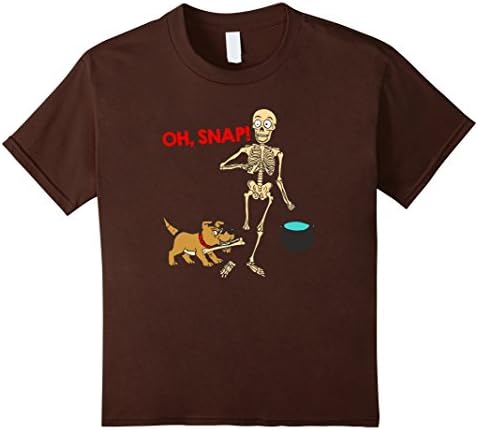 Kids Oh Snap Funny Halloween Skeleton T Shirt 12 Brown