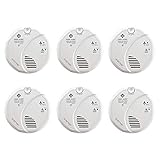 First Alert BRK SC7010BV-6 Hardwired Talking Photoelectric Smoke and Carbon Monoxide (CO) Detector, 6 Pack