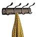 iDesign Bruschia Metal Wall Mount 4-Hook Rack for Coats, Hats, Scarves, Towels, Robes, Jackets, Purses, Leashes, 13