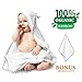 100% Organic Bamboo Hooded Baby Toddler Towel with Ears - Premium Hypoallergenic 500GSM Extra Large (35X35) with Washcloth for Boys and Girls Baby Shower Gift Set