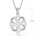 JUFU 925 Sterling Silver Good Luck Polished Celtic Knot Cross Pendant Necklace For Womens