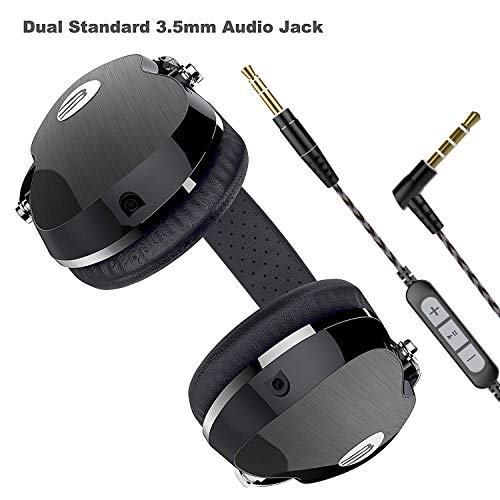 Active Noise Cancelling Headphone with Microphone, Stereo Wired Headset with Microphone & Comfortable Earpads & 12 Hours Playtime &Wired Headphones for Cellphone