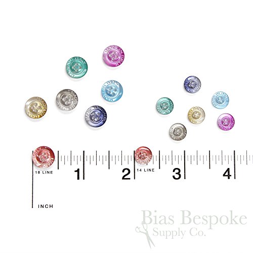 Set of 14 Green Turquoise Buttons in Two Sizes, For Button-Collar Shirts