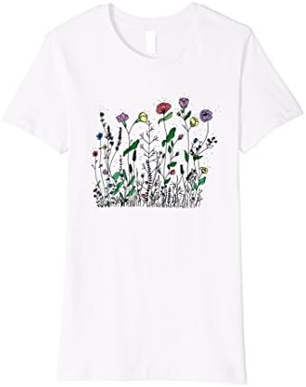 Womens Wild Flowers T-Shirt XL White