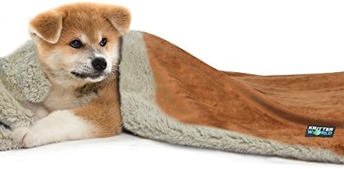 Tirrinia Sherpa Dog Blanket, Kitten Microplush Snuggle Blanket for Couch, Car, Trunk, Cage, Kennel, Dog House, Light and Warm Throw for Small Pets, Machine Washable, 45" x30"