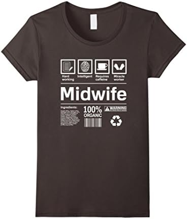 Womens Midwife Contents T-Shirt | Funny Midwife Gifts Medium Asphalt