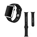 Apple watch band,Soft Silicone Sport Style Replacement for 38mm Apple Watch All Models - 2 Lengths - Black