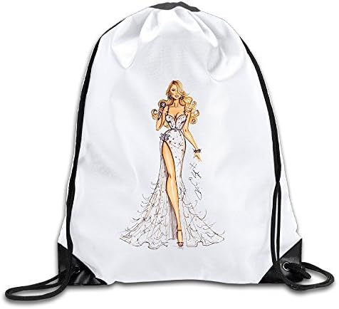 Mariah Carey White Drawstring Backpack Sport Bag For Men &amp; Women