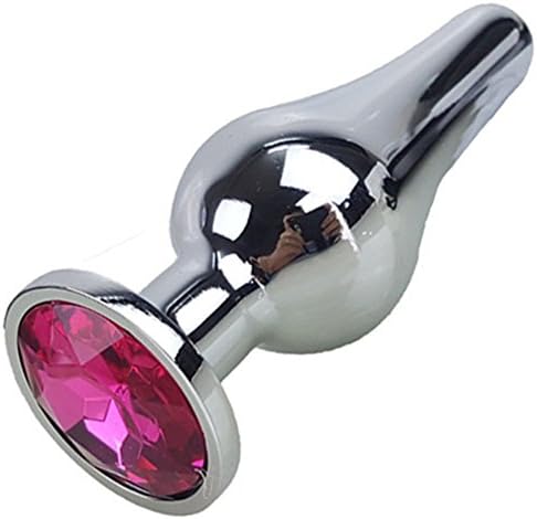 DAQNA 1Pcs Round Shaped Jewelry Birth Stone Design Stainless Steel Plug Anales(Rose red Large)