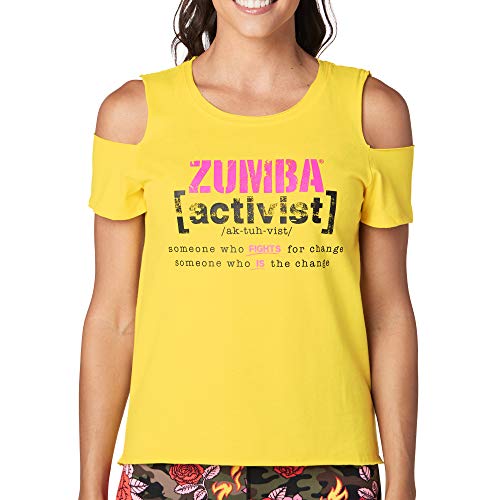 Zumba Active Workout Cold Shoulder Tops for Women Fashion Print