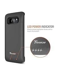 Trianium Atomic S Pro funda protectora con cargador de batería incorporado 5000mAh para Samsung Galaxy S7 Edge, compatible con Quick Charge, Negro