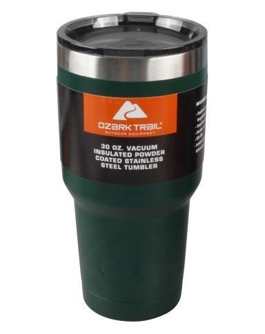 Ozark Trail 30-Ounce Double-Wall, Vacuum-Sealed Tumbler, Green Ozark Trail 30-Ounce Double-Wall, Vacuum-Sealed Tumbler, Green
