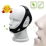 Stop Snoring Devices, Comfortable and Adjustable Anti-Snoring Chin Strap Snore Solution & Natural Sleep Aid with Instant Snore Relief and Ease Breathing For Men & Women black