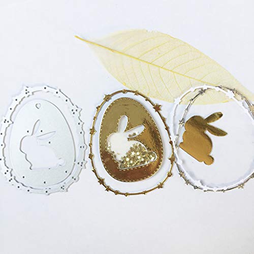 chuwa Cutting Dies SetHappy Easter Rabbit Egg Metal Stencils for Card Making Scrapbooking Carbon Steel Wedding Embossing Template DIY Craft Decor Gift - Thumbnail 4