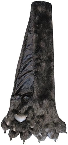 Furry Plush Faux Fur Animal Scarf w Paws and Claws - Choose from 8 Designs! (Black Bear)