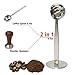 2 IN 1 Stainless Steel Coffee Measuring Scoop for Coffee (15 ml), Coffee & Tea Tools Measuring Tamping Scoop Coffee Tamper Silver